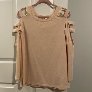 NWOT. Leo Ross long sleeve T-shirt with arm/shoulder cutouts. Small. Never worn.
